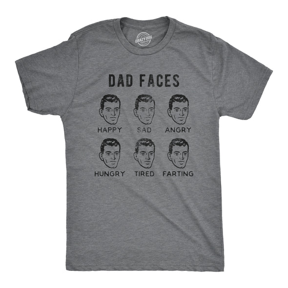 Mens Dad Faces Tshirt Funny Fathers Day Sarcastic Emotions Chart Graphic Novelty Tee
