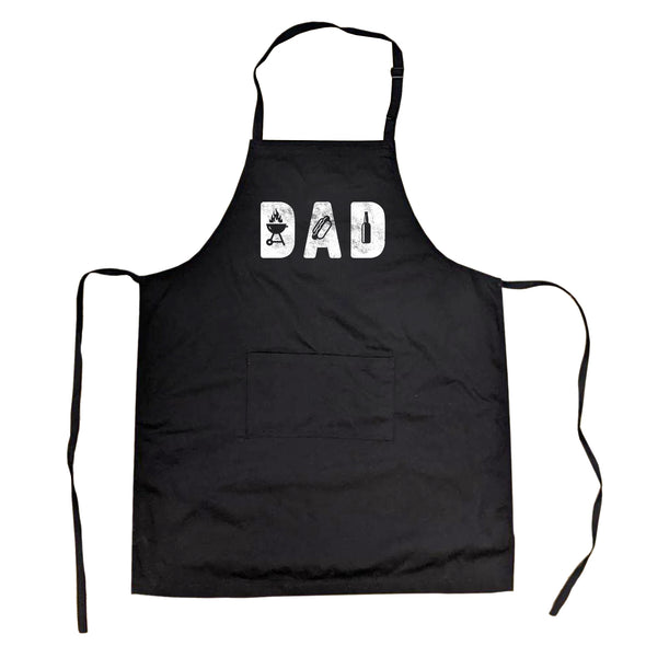 Dad Grill Cookout Apron Funny Backyard Bar-B-Que Graphic Novelty Summer Kitchen Smock