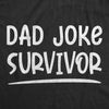 Youth Dad Joke Survivor Tshirt Funny Fathers Day Son Daughter Hilarious Graphic Novelty Tee
