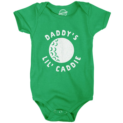 Daddy's Lil' Caddie Baby Bodysuit Funny Golf Lover Newborn Infant Jumper