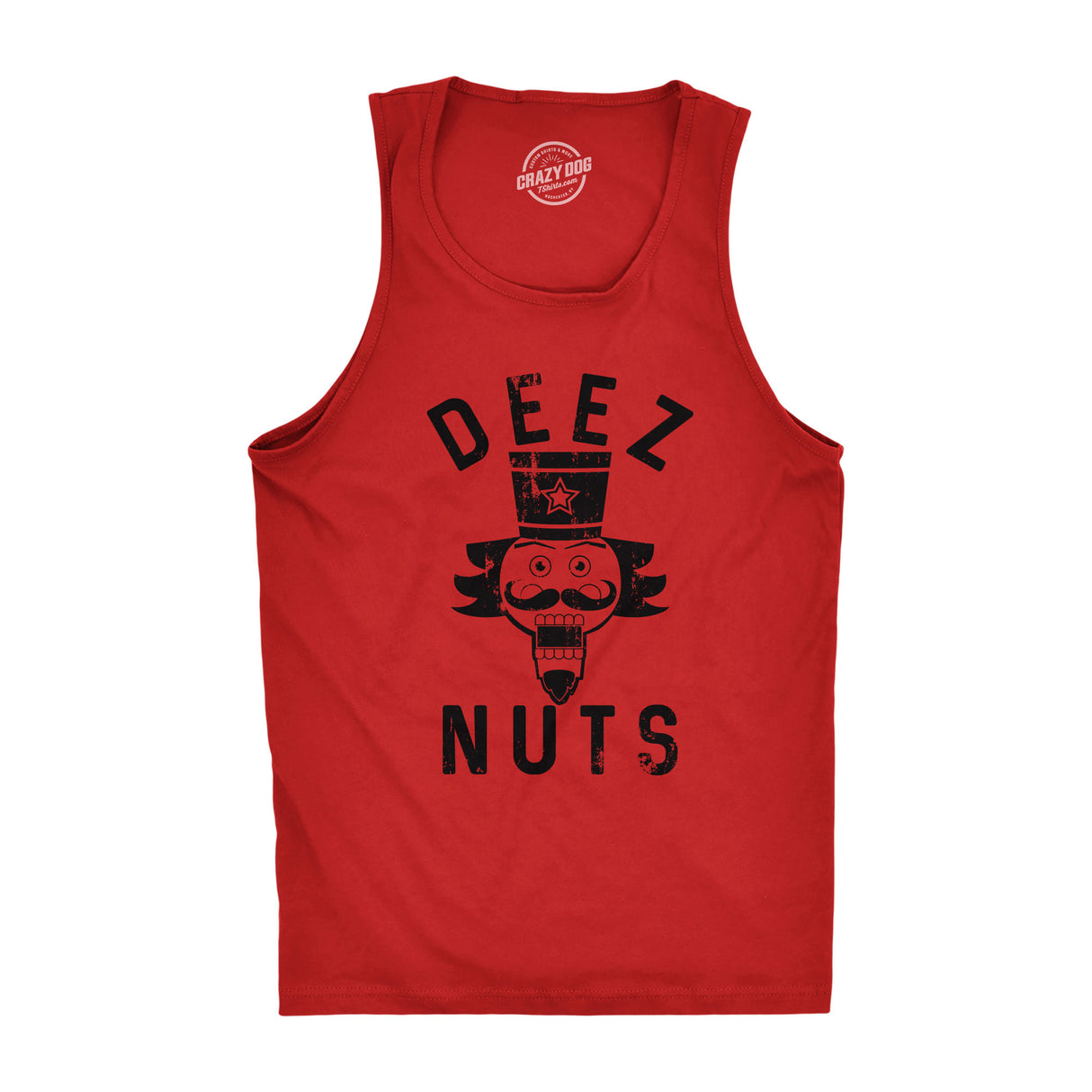 Mens Deez Nuts Fitness Tank Funny Christmas Nutcracker Sarcastic Graphic Tanktop