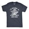 Mens I'm Dreamin' Of A Great White Christmas Tshirt Funny Holiday Shark Graphic Tee