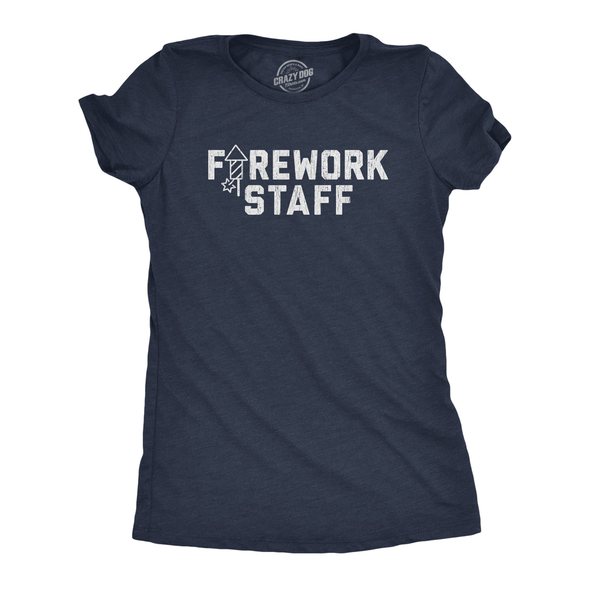 Womens Firework Staff Tshirt Funny 4th Of July Independence Day Graphic Tee