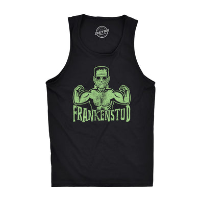 Mens Frankenstud Fitness Tank Funny Workout Frankenstein Halloween Graphic Tanktop