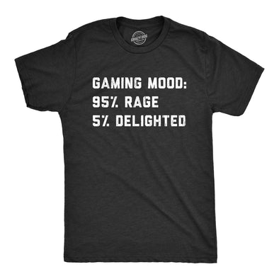 Mens Gaming Mood Rage Or Delighted Tshirt Funny Retro Video Games eSports Novelty Tee