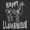 Womens Happy Llamaween Tshirt Funny Llama X-Ray Skeleton Halloween Tshirt