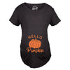 Maternity Hello Pumpkin Tshirt Funny Pregnancy Halloween Fall Autumn Lover Graphic Tee