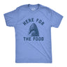 Mens Here For The Food Tshirt Funny Shark Novelty Great White Graphic Tee