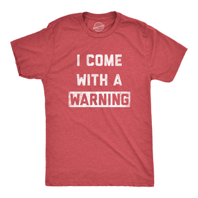 Mens I Come With A Warning T shirt Funny Censored Sarcasm Humor Clever –  Nerdy Shirts