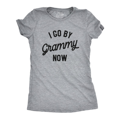 Womens I Go By Grammy Now Tshirt Funny Cute Baby Announcement Family Graphic Tee