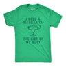 Mens I Need A Margarita The Size Of My Butt Tshirt Funny Tequila Vacation Tee