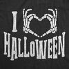 Womens I Heart Halloween Tshirt Funny Love Skeleton Heart Hands Graphic Tee