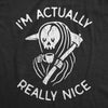 Womens I'm Actually Really Nice Tshirt Funny Coffee Death Halloween Spooky Graphic Tee