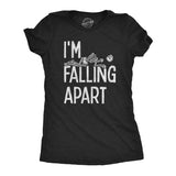 Womens I'm Falling Apart Tshirt Funny Halloween Skeleton Sarcastic Tee