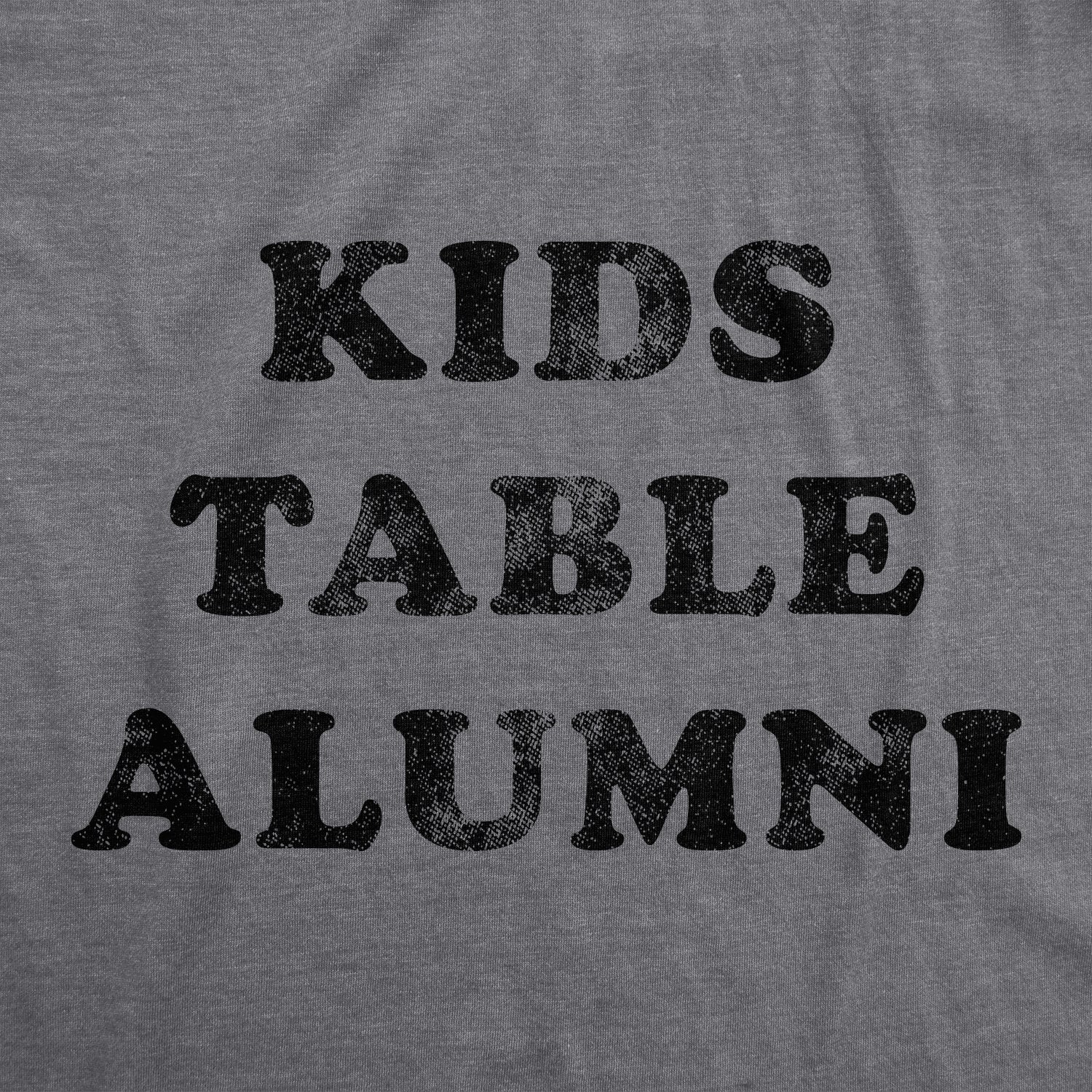 Mens Kids Table Alumni Tshirt Funny Thanksgiving Dinner Sarcastic Holiday Family Tee 4XL Dark Heather Grey