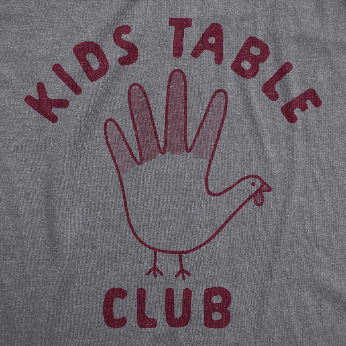Youth Kids Table Club Tshirt Funny Thanksgiving Dinner Turkey Hand Tee