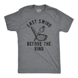 Mens Last Swing Before The Ring Tshirt Funny Golf Bachelor Bachelorette Wedding Tee