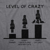 Womens Level Of Crazy Tshirt Funny Crazy Cat Lady Pet Kitty Animal Lover Graphic Novelty Tee