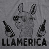 Womens Llamerica Tshirt Funny 4th Of July Patriotic Beer Drinking Llama Graphic Novelty Party Tee