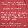 Mens Magical Unicorn For Christmas Tshirt Hilarious Holiday Tee