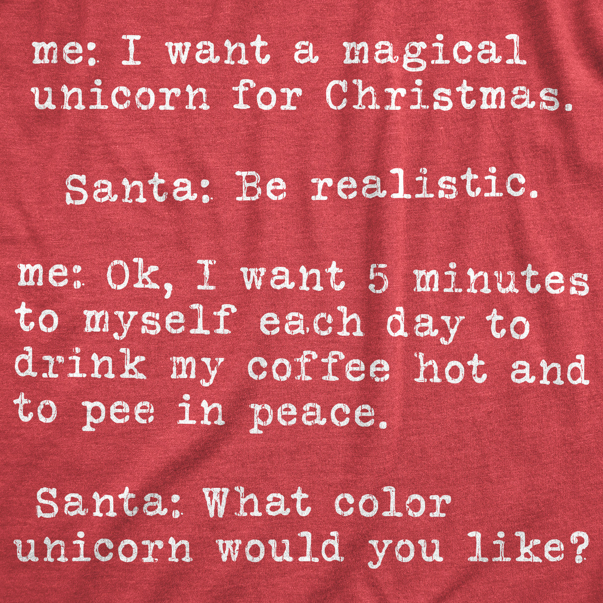 Womens Magical Unicorn For Christmas Tshirt Hilarious Holiday Tee