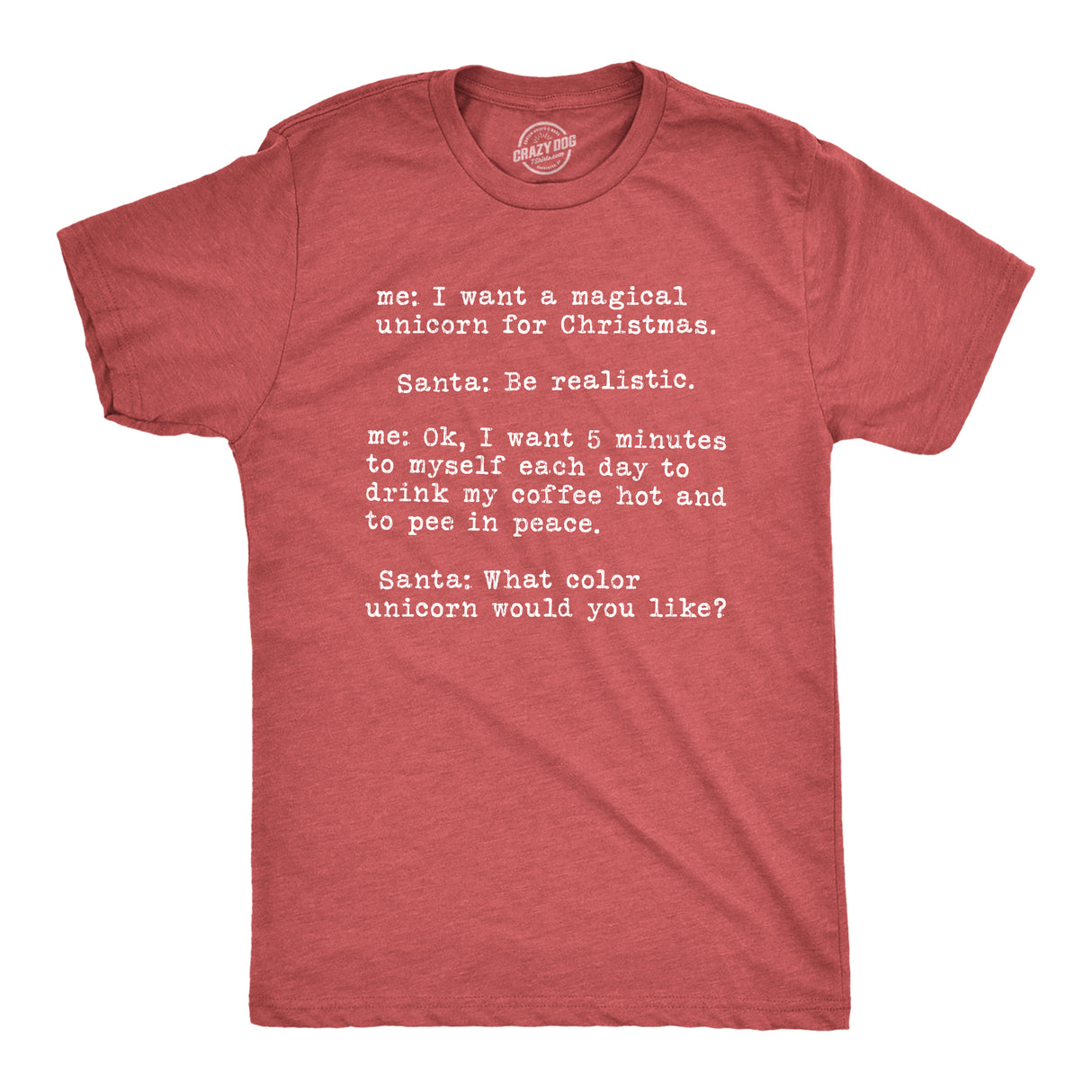 Mens Magical Unicorn For Christmas Tshirt Hilarious Holiday Tee