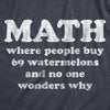 Mens Math Is Where People Buy 69 Watermelons And No One Wonders Why Tshirt Funny Nerdy Tee