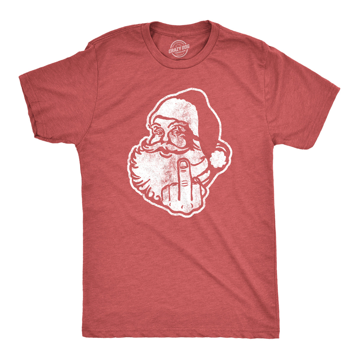 Mens Middle Finger Santa T shirt Funny Christmas Gift Offensive Graphic for Him