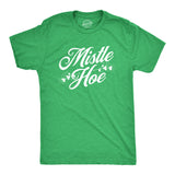 Mens Mistle Hoe Tshirt Funny Christmas Mistletoe Festive Holiday Graphic Tee