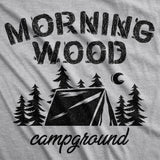 Mens Morningwood Campground Tshirt Funny Outdoor Adventure Boner Graphic Tee