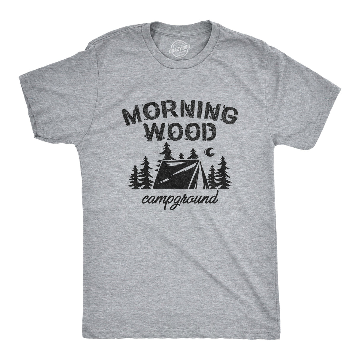 Mens Morningwood Campground Tshirt Funny Outdoor Adventure Boner Graphic Tee
