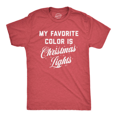 Mens My Favorite Color Is Christmas Lights Tshirt Funny Festive Holiday Party Tee