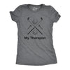 Womens My Therapist Golf T shirt Funny Sports Activity Golfing Graphic Novelty