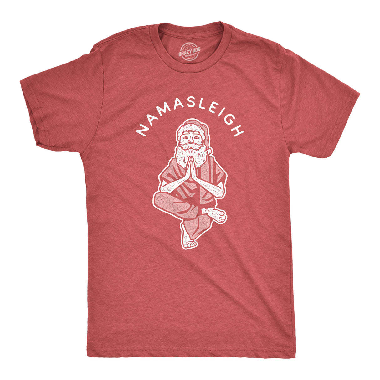Mens Namasleigh Tshirt Funny Namaste Yoga Meditation Santa Sleigh Christmas Tee