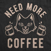 Mens Need More Coffee T shirt Funny Cat Kitty Animal Lover Graphic Novelty Tee