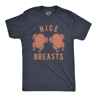 Mens Nice Breasts Tshirt Funny Thanksgiving Turkey Boobs Graphic Novelty Tee