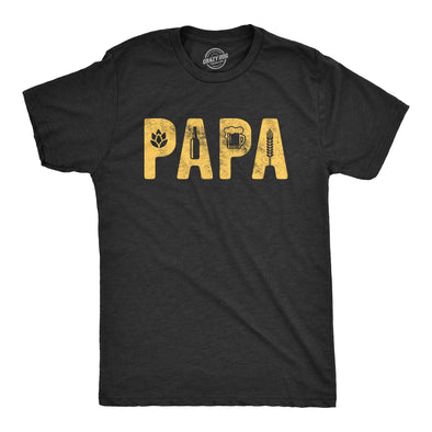 Mens Papa Beer Tshirt Funny Fathers Day Dad Beer Lover Graphic Tee