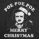 Mens Poe Poe Poe Merry Christmas Tshirt Funny Edgar Allan Poe Book Lover Tee