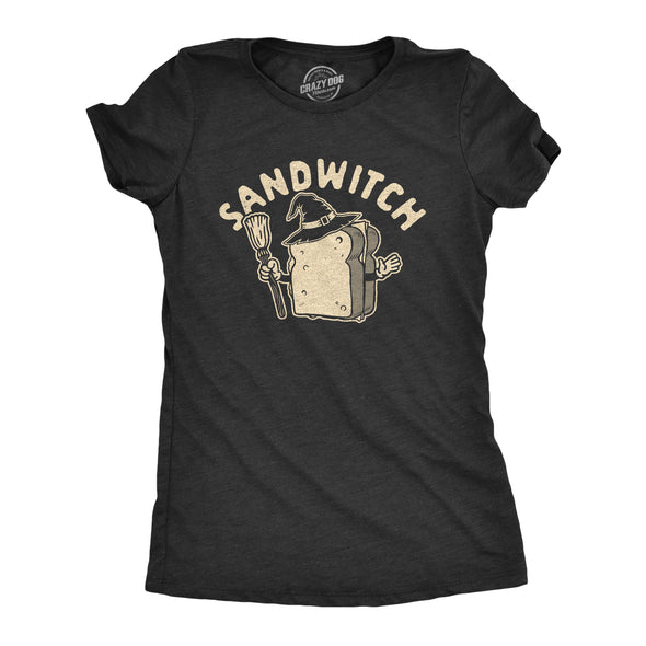 Womens Sandwitch Tshirt Funny Halloween Sandwich Witch Novelty Graphic Tee
