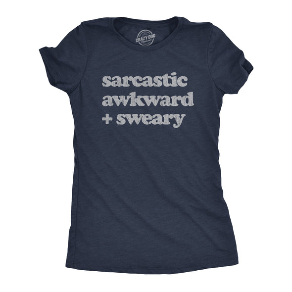 Womens Sarcastic Awkward Sweary Tshirt Funny Personality Introvert Graphic Tee