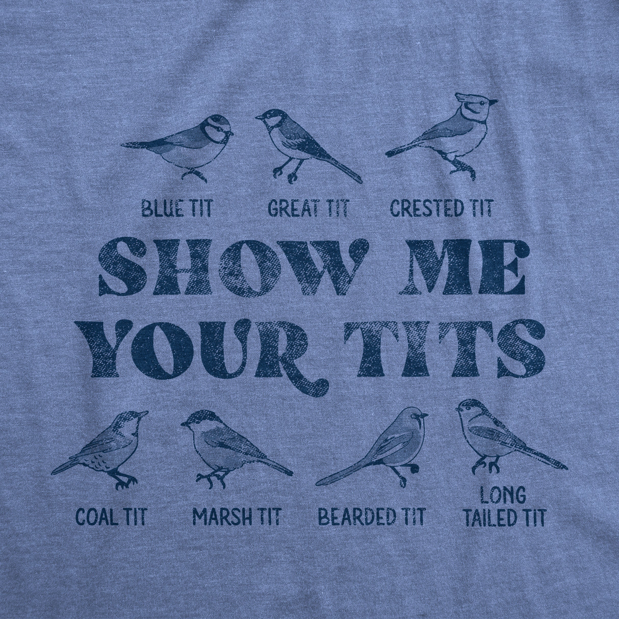Mens Show Me Your Tits T shirt Funny Bird Watching Sarcastic Hilarious Tee