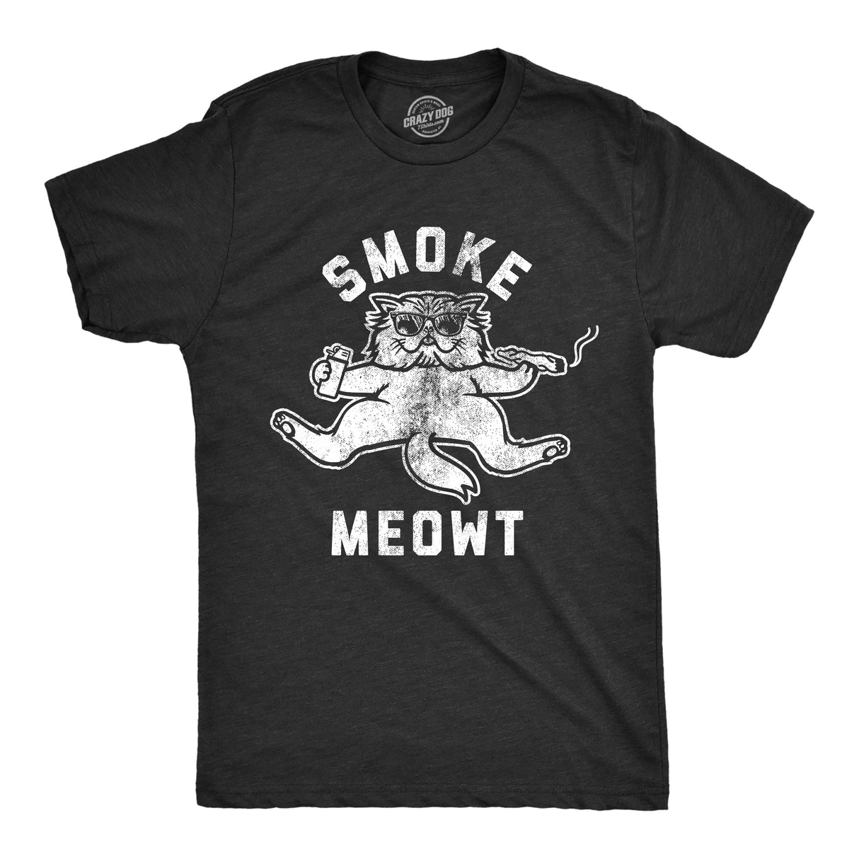 Mens Smoke Meowt Tshirt Funny 420 High Cat Pet Kitty Lover Graphic Novelty Weed Tee