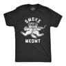 Mens Smoke Meowt Tshirt Funny 420 High Cat Pet Kitty Lover Graphic Novelty Weed Tee