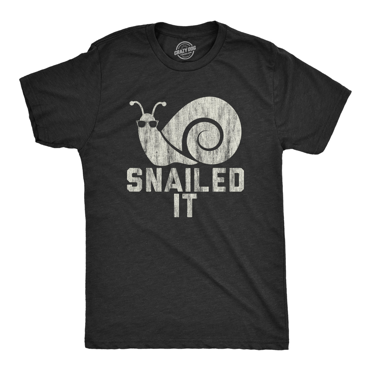 Mens Snailed It Shirt Funny Nailed It Snail Pun Sunglasses Sarcastic Novelty Tee