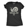 Womens Snailed It Shirt Funny Nailed It Snail Pun Sunglasses Sarcastic Novelty Tee