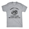 Mens Sorry I Can't I Have Plans With My Shih Tzu Tshirt Funny Pet Puppy Animal Lover Novelty Tee