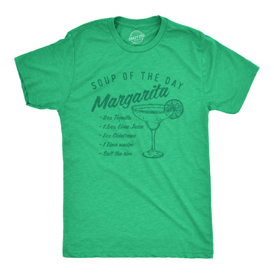 Mens Soup Of The Day Margarita Tshirt Funny Tequila Recipe Graphic Tee