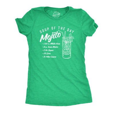 Womens Soup Of The Day Mojito Tshirt Funny Cocktail Mixed Drink Recipe Graphic Tee