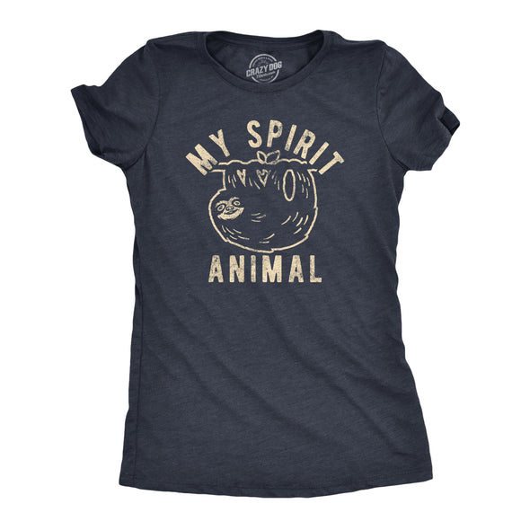 Womens My Spirit Animal: Sloth Tshirt Funny Lazy Slow Sarcastic Graphic Novelty Tee