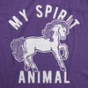 Womens My Spirit Animal: Unicorn Tshirt Funny Mythical Horse Sarcastic Graphic Novelty Tee
